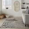 6' X 9' Gray Floral Indoor Outdoor Area Rug