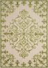 4' X 6' Green Damask Indoor Outdoor Area Rug