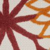 5' X 7' Red Multi Colored Floral Indoor Outdoor Area Rug