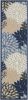 2' X 10' Blue And Gray Floral Indoor Outdoor Area Rug