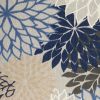 5' X 8' Blue And Gray Indoor Outdoor Area Rug