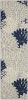 2' X 6' Ivory and Blue Floral Handmade Indoor Outdoor Runner Rug