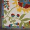 4' X 6' Ivory/Multi Floral Indoor Outdoor Area Rug
