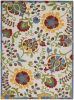 7' X 10' Ivory/Multi Floral Indoor Outdoor Area Rug