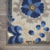 2' X 12' Natural and Blue Indoor Outdoor Runner Rug