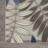 6' X 9' Grey/Blue Floral Indoor Outdoor Area Rug