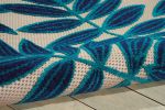 5' X 8' Blue And Ivory Floral Indoor Outdoor Area Rug