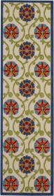 2' X 12' Blue Vines Indoor Outdoor Runner Rugg