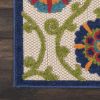 2' X 12' Blue Vines Indoor Outdoor Runner Rugg