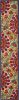 12' Runner Red And Ivory Floral Stain Resistant Indoor Outdoor Runner Rug