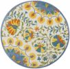 5' Round Multi Medallion Indoor Outdoor Area Rug