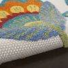 5' X 8' Yellow And Ivory Floral Indoor Outdoor Area Rug