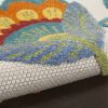 8' X 11' Yellow And Ivory Floral Indoor Outdoor Area Rug