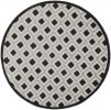 5' Round Black And White Round Geometric Indoor Outdoor Area Rug
