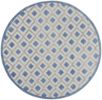 4' Round Blue And Gray Round Geometric Indoor Outdoor Area Rug