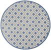 4' Round Blue And Gray Round Geometric Indoor Outdoor Area Rug