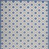 5' X 8' Blue And Gray Geometric Indoor Outdoor Area Rug