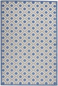 6' X 9' Blue And Gray Geometric Indoor Outdoor Area Rug