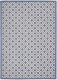 7' X 10' Blue And Gray Geometric Indoor Outdoor Area Rug