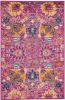 2' X 3' Fuchsia Floral Power Loom Area Rug