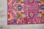 2' X 3' Fuchsia Floral Power Loom Area Rug