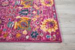 2' X 3' Fuchsia Floral Power Loom Area Rug