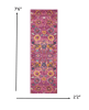 8' Fuchsia Floral Power Loom Runner Rug