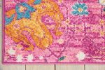 7' X 10' Fuchsia Floral Power Loom Area Rug