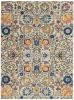 5' X 7' Orange And Ivory Floral Power Loom Area Rug