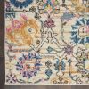 5' X 7' Orange And Ivory Floral Power Loom Area Rug