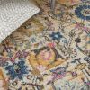5' X 7' Orange And Ivory Floral Power Loom Area Rug