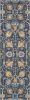 8' Navy Blue Floral Power Loom Runner Rug