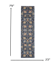8' Navy Blue Floral Power Loom Runner Rug