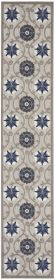 2' X 12' Gray and Blue Indoor Outdoor Runner Rug