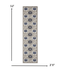 2' X 12' Gray and Blue Indoor Outdoor Runner Rug