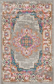 2' X 3' Gray Power Loom Area Rug