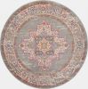 4' Gray Round Power Loom Area Rug