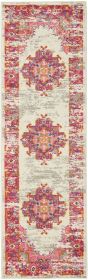 6' Fuchsia Power Loom Runner Rug