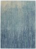 4' X 6' Blue and Ivory Abstract Stripes Power Loom Area Rug