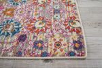 8' Silver Floral Power Loom Runner Rug