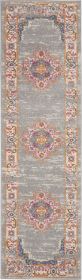 8' Gray Power Loom Runner Rug