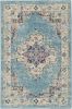 2' X 3' Light Blue Southwestern Power Loom Area Rug