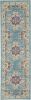 6' Light Blue Southwestern Power Loom Runner Rug