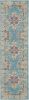 2' X 8' Light Blue Distressed Medallion Runner Rug
