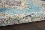 5' X 7' Light Blue Southwestern Power Loom Area Rug