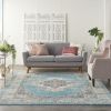 8' X 10' Light Blue Southwestern Power Loom Area Rug