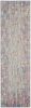 6' Pink And Ivory Abstract Power Loom Runner Rug