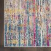 6' Pink And Ivory Abstract Power Loom Runner Rug