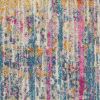 6' Pink And Ivory Abstract Power Loom Runner Rug