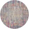 5' Pink And Ivory Round Abstract Power Loom Area Rug